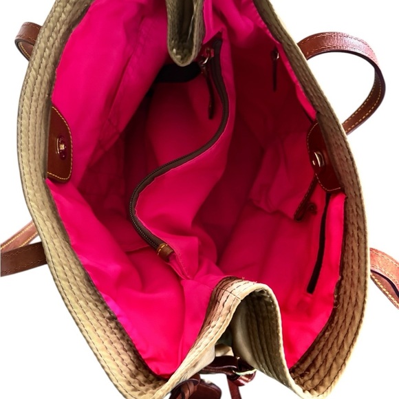 Dooney & Bourke Victoria Nylon Tote Bag Shoulder Handbag Purse Beige Large - Picture 6 of 11